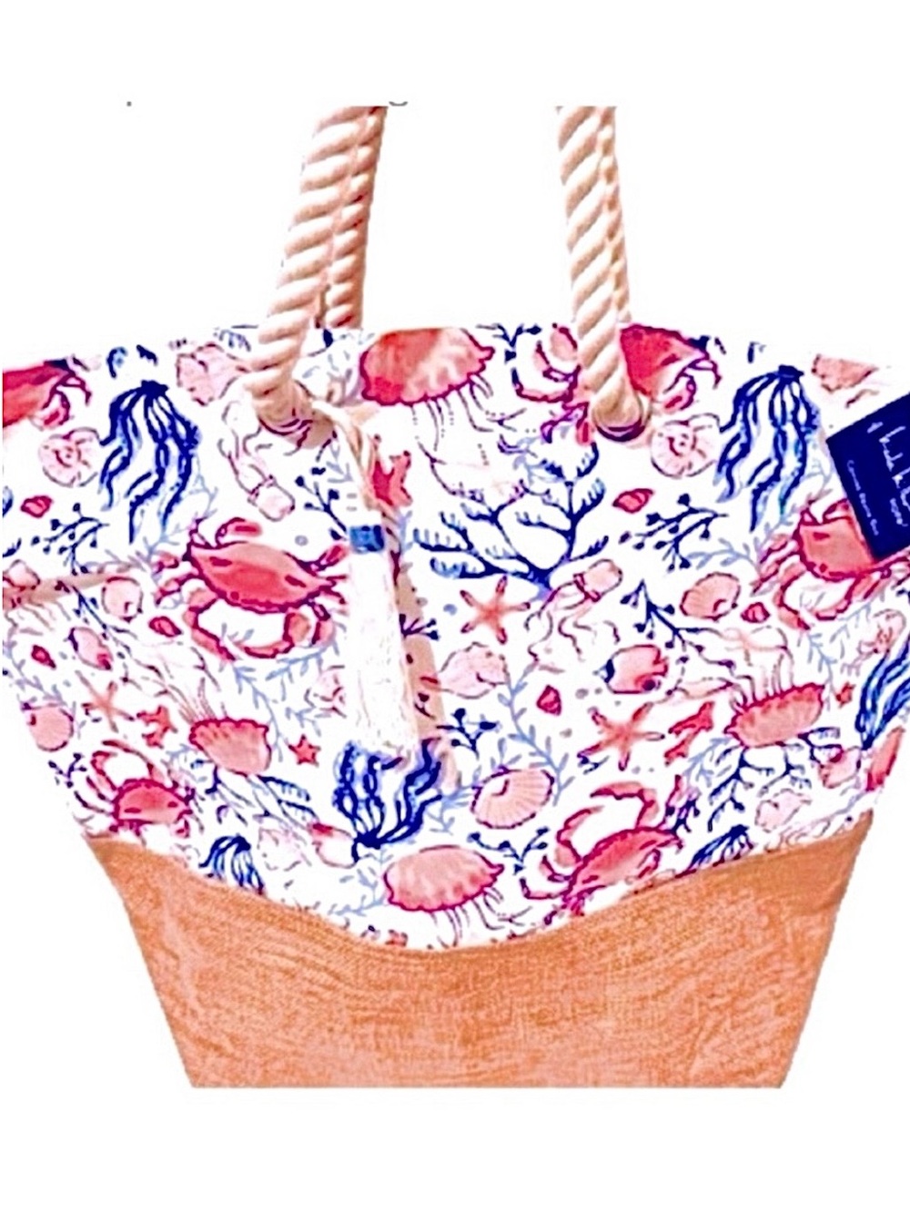 🆕- Nicole Miller Extra Large Canvas Seashore Beach Totebag